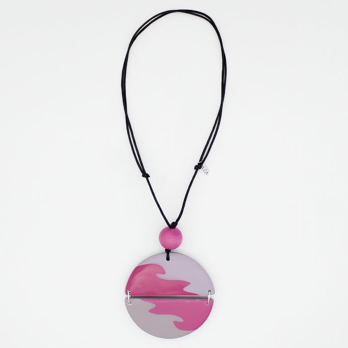 Pink Phoebe Artistic Wave Pendant - Sylca Designs - Chunky Jewelry