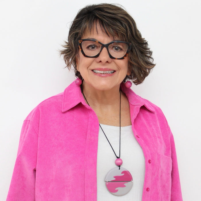 Pink Phoebe Artistic Wave Pendant - Sylca Designs - Chunky Jewelry
