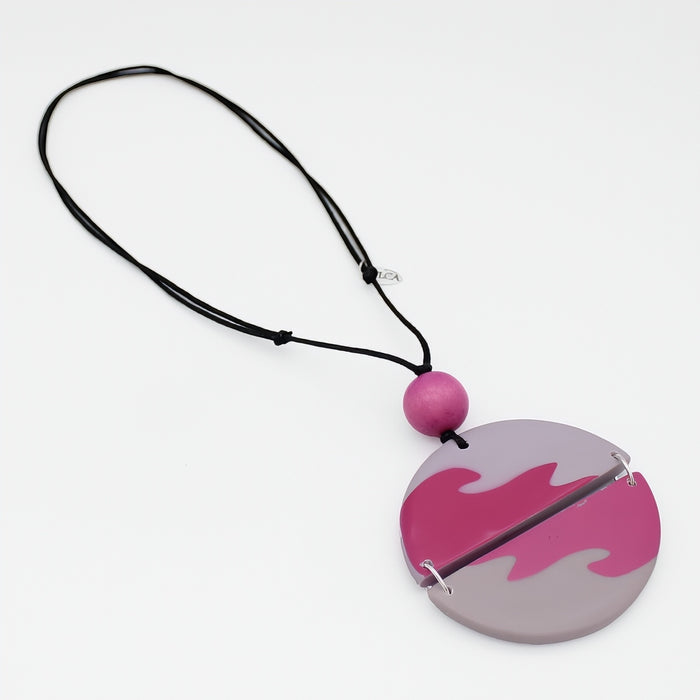 Pink Phoebe Artistic Wave Pendant - Sylca Designs - Chunky Jewelry
