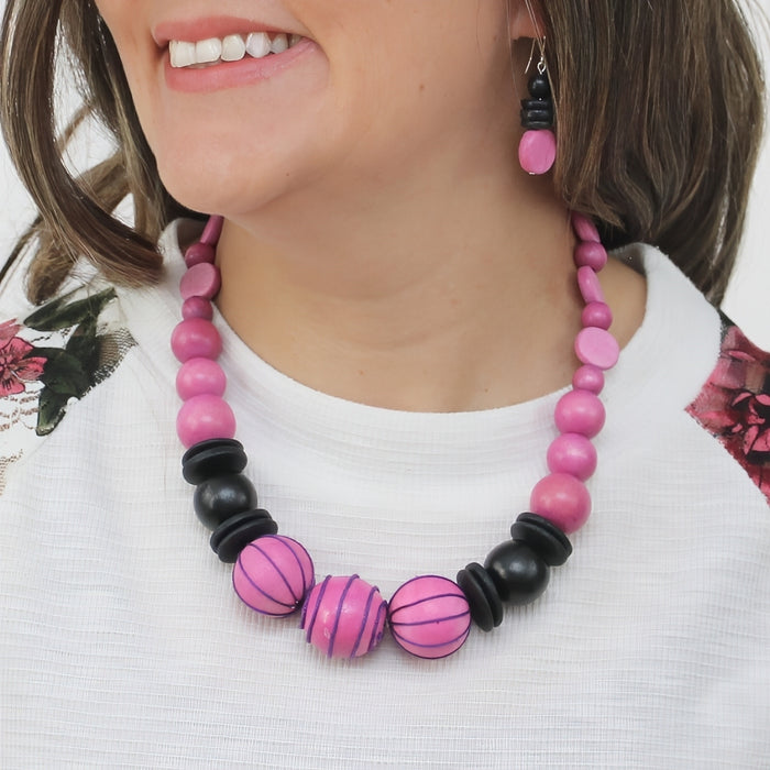 Pink Pulse Statement Necklace