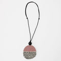 Pink Round Decoupage Jolie Pendant - Sylca Designs - Chunky Jewelry