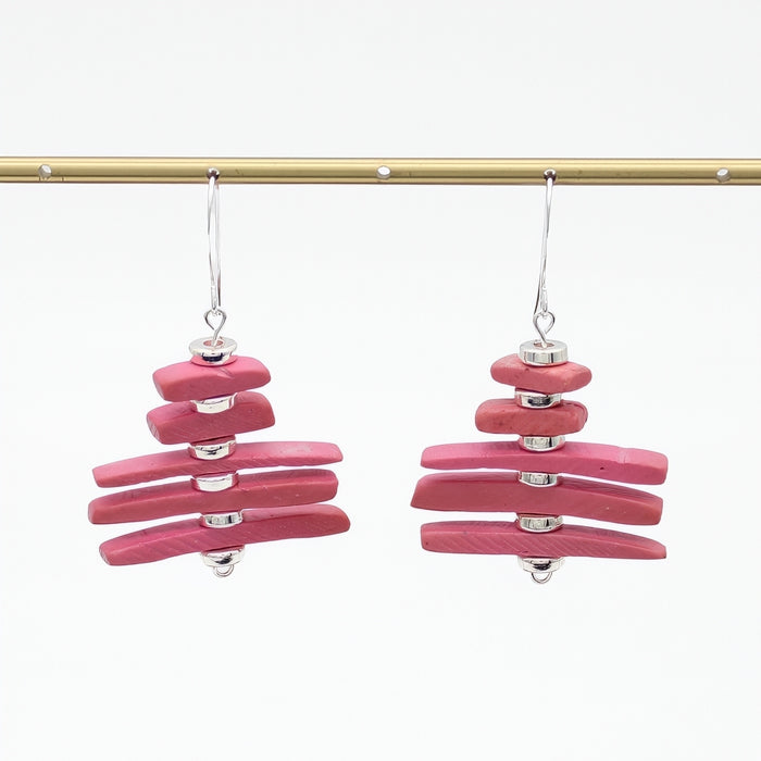 Pink Simply Stacked Earrings