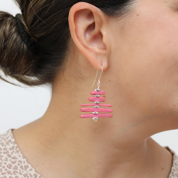 Pink Simply Stacked Earrings