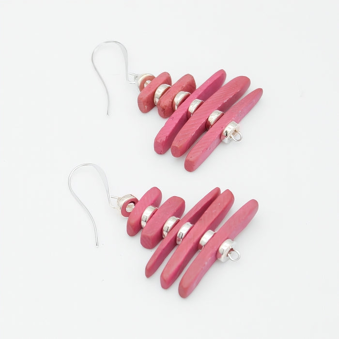 Pink Simply Stacked Earrings