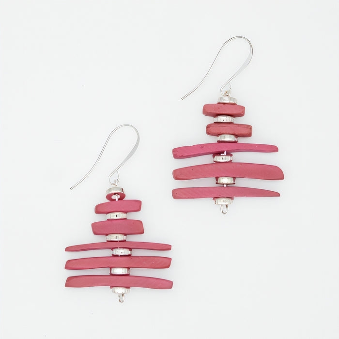 Pink Simply Stacked Earrings