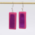 Pink Sloan Rectangular Earrings - Sylca Designs - Chunky Jewelry