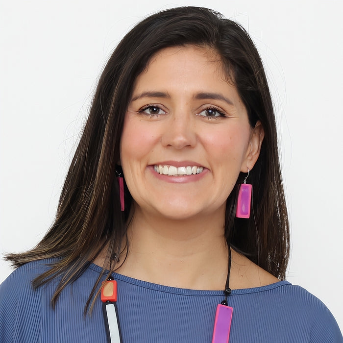 Pink Sloan Rectangular Earrings - Sylca Designs - Chunky Jewelry
