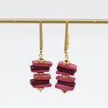 Pink Stacked Drop Earrings - Sylca Designs