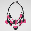 Pink Verona Leather Necklace - Sylca Designs - Chunky Jewelry