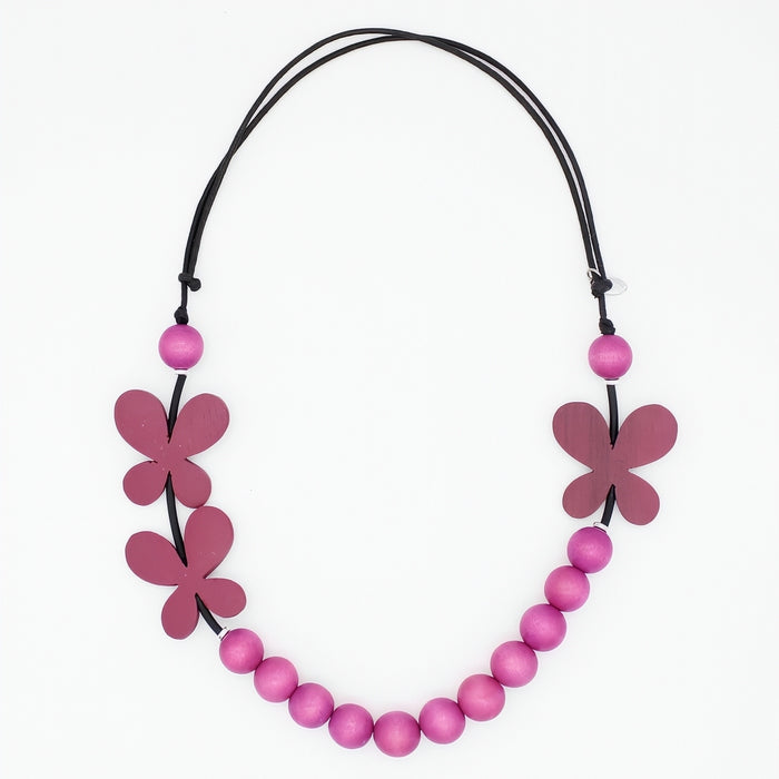 Pink Woodland Wings Necklace
