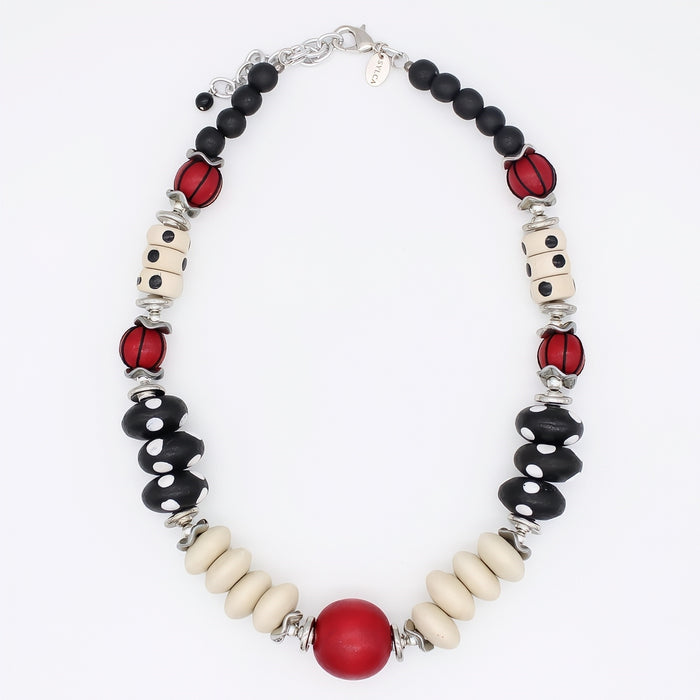 Pop of Red Marcella Statement Necklace - Sylca Designs - Chunky Jewelry