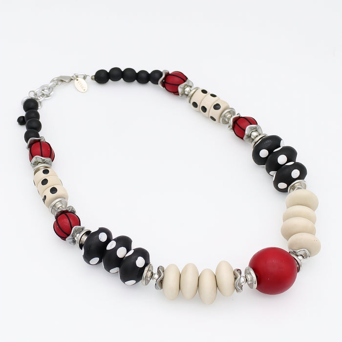 Pop of Red Marcella Statement Necklace - Sylca Designs - Chunky Jewelry