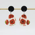 Poppies Heart Earrings - Sylca Designs - Chunky Jewelry