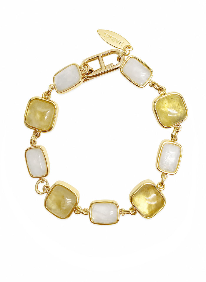 Prehnite And White Noonstone Charms Bracelet SB018