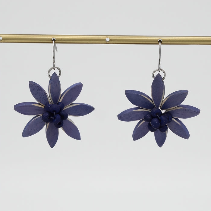 Purple Amaya Flower Earrings - Sylca Designs - Chunky Jewelry