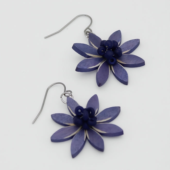 Purple Amaya Flower Earrings - Sylca Designs - Chunky Jewelry