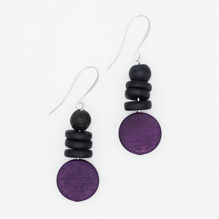 Purple and Black Dusk Earrings