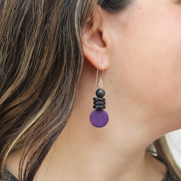 Purple and Black Dusk Earrings