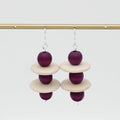 Purple and Ivory Contemporary Earring - Sylca Designs - Chunky Jewelry