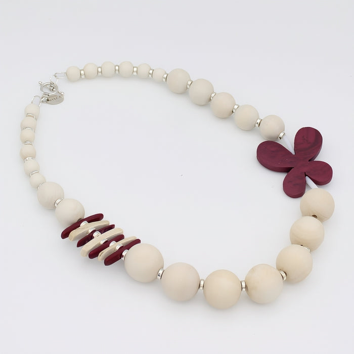 Purple and White Flutter Statement Necklace - Sylca Designs - Chunky Jewelry