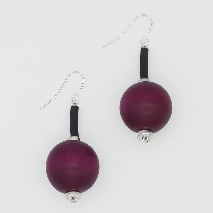 Purple Ball Drop Earring - Sylca Designs - Chunky Jewelry