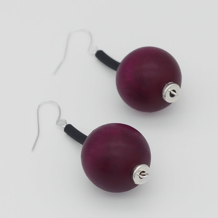 Purple Ball Drop Earring - Sylca Designs - Chunky Jewelry