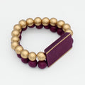 Purple Bar and Bead Bracelet - Sylca Designs - Chunky Jewelry