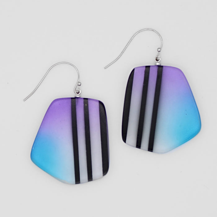 Purple Black Twilight Earrings - Sylca Designs - Chunky Jewelry