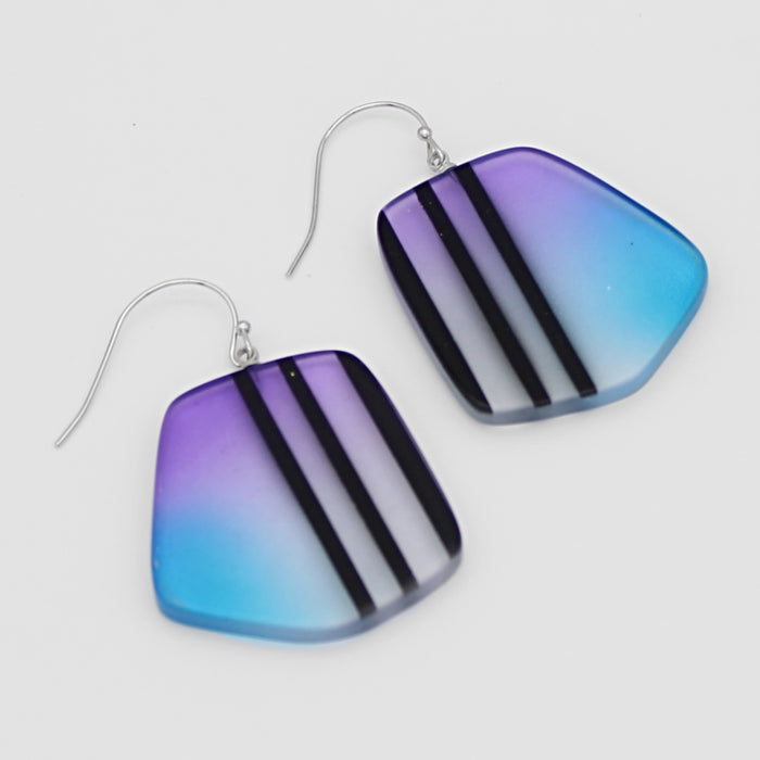 Purple Black Twilight Earrings - Sylca Designs - Chunky Jewelry