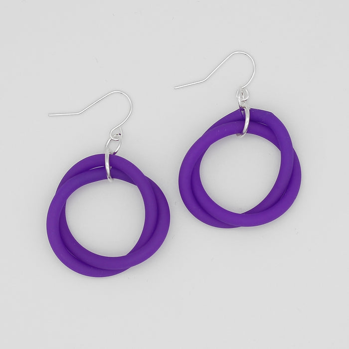 Purple Cefalu Swirl Earring - Sylca Designs - Chunky Jewelry
