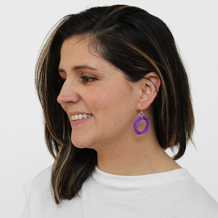 Purple Cefalu Swirl Earring - Sylca Designs - Chunky Jewelry