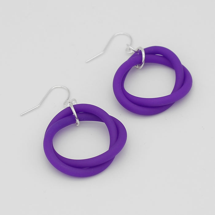 Purple Cefalu Swirl Earring - Sylca Designs - Chunky Jewelry