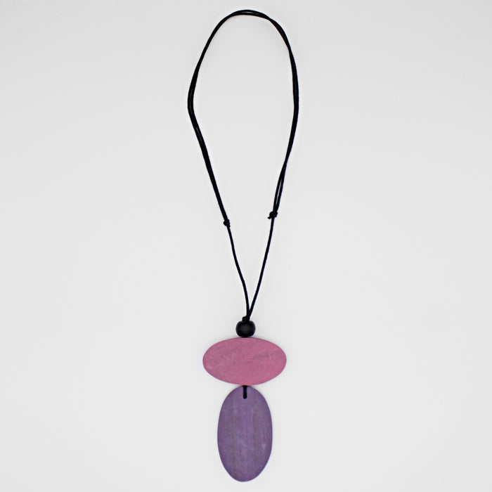 Purple Double Bead Alaina Pendant - Sylca Designs - Chunky Jewelry
