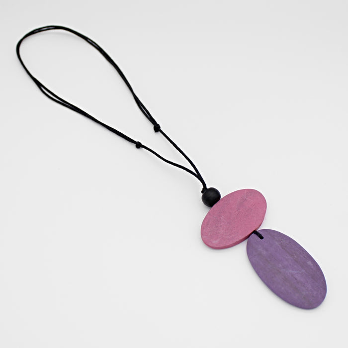 Purple Double Bead Alaina Pendant - Sylca Designs - Chunky Jewelry