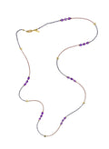 Purple Gemstone Color Matching versatile Long Necklace LN019 - FARRA