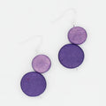 Purple Georgie Two Bead Drop Earrings - Sylca Designs - Chunky Jewelry