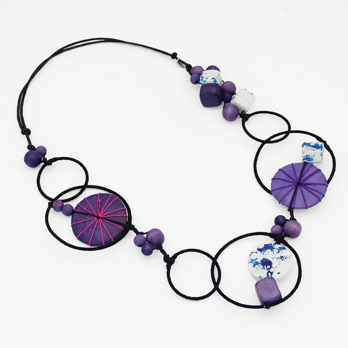 Purple Hayden Disk Necklace