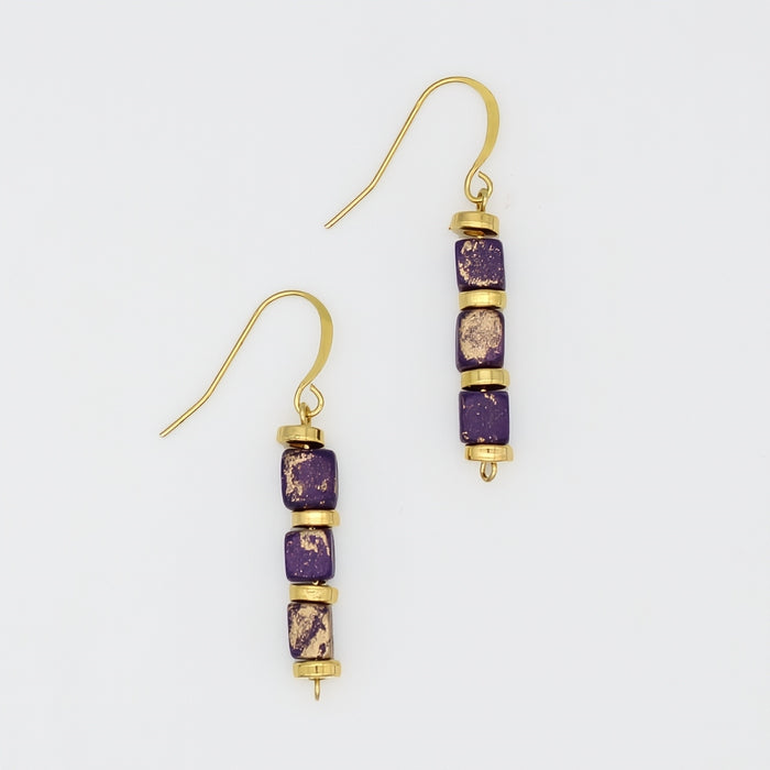 Purple Inspire Bead Earring - Sylca Designs - Chunky Jewelry