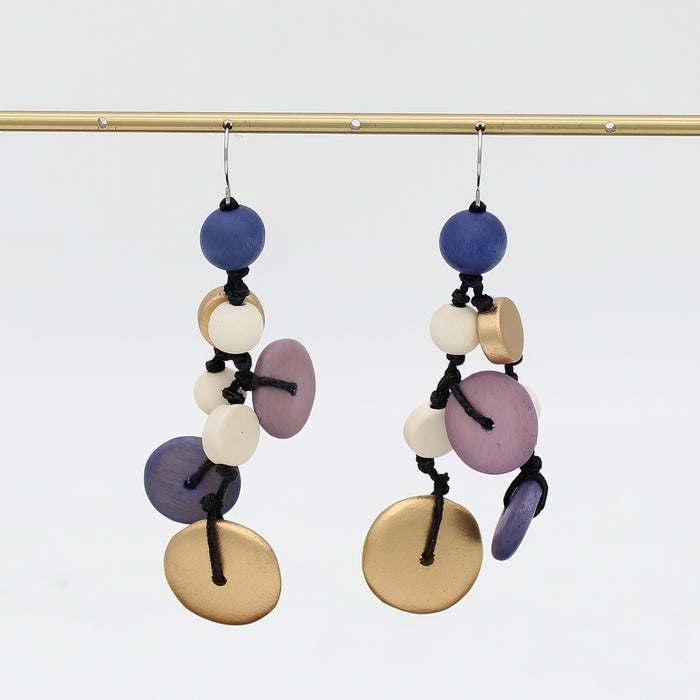 Purple Juliette Drop Statement Earrings - Sylca Designs - Chunky Jewelry