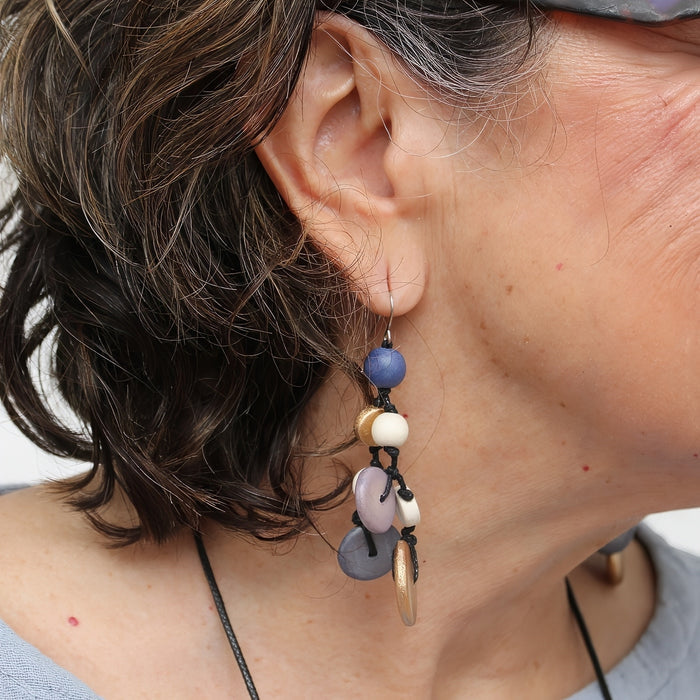 Purple Juliette Drop Statement Earrings - Sylca Designs - Chunky Jewelry