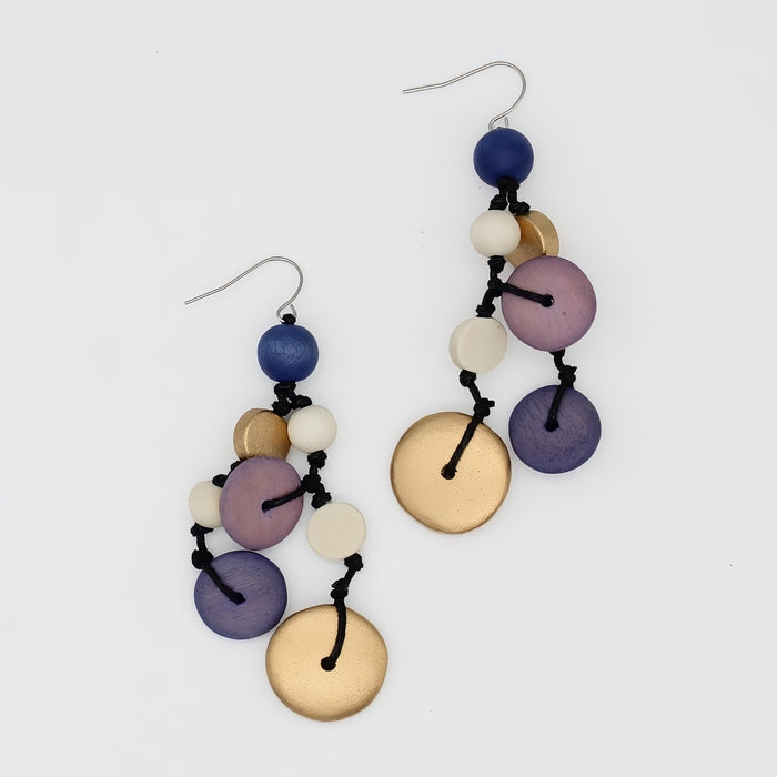 Purple Juliette Drop Statement Earrings - Sylca Designs - Chunky Jewelry