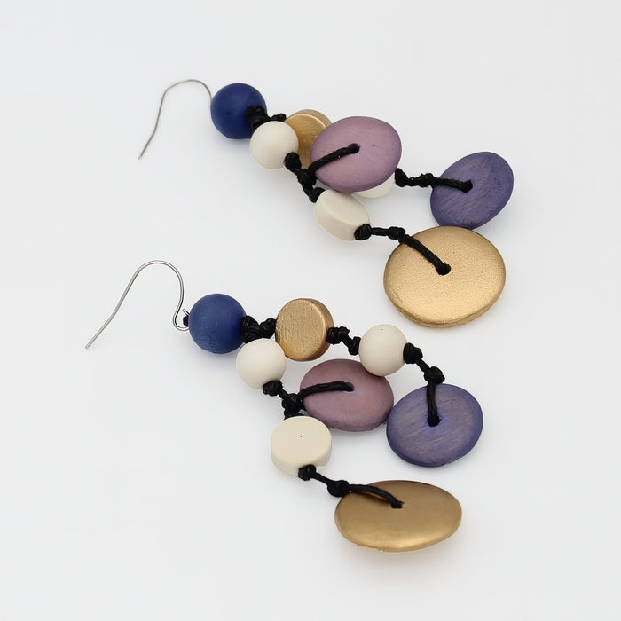 Purple Juliette Drop Statement Earrings - Sylca Designs - Chunky Jewelry