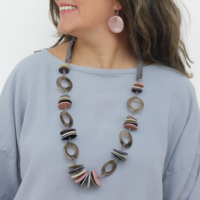 Purple Leather Luxe Spectrum Necklace