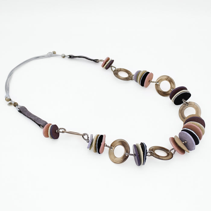 Purple Leather Luxe Spectrum Necklace