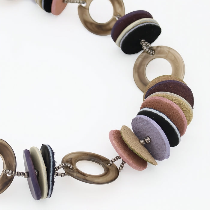 Purple Leather Luxe Spectrum Necklace