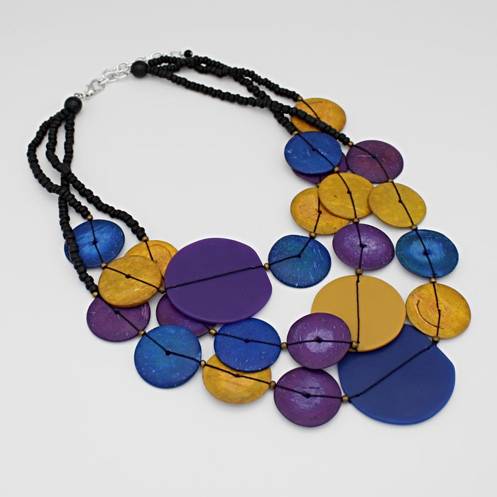 Purple Multi Eclipse Necklace - Sylca Designs - Chunky Jewelry