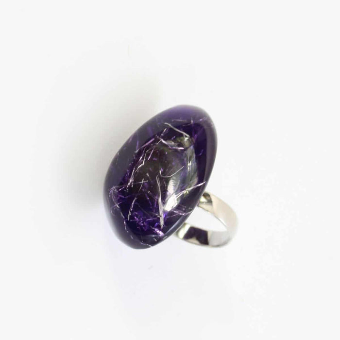 Purple Oval Dome Ring - Sylca Designs - Chunky Jewelry