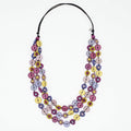Purple Petite Daisy Triple Strand Necklace