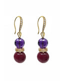 Purple Tone Sugilite With Amethyst Dangle Earrings SE006