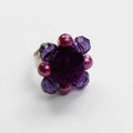 Purple Velvet Beaded Ring - Sylca Designs - Chunky Jewelry
